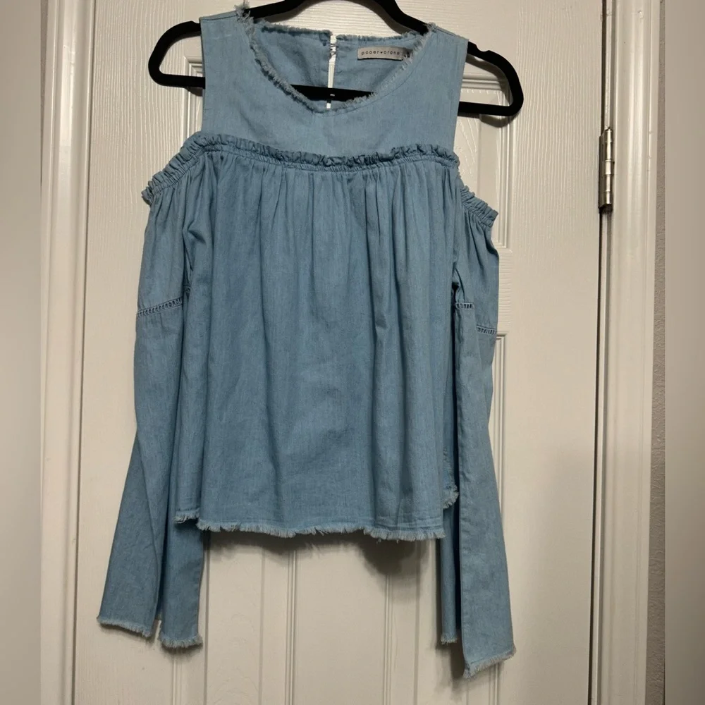 NWT Boutique Cold Shoulder Denim - Picture 3 of 12
